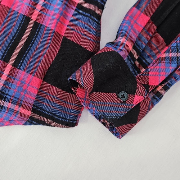 Rails Hunter Plaid Flannel Shirt in Black Coral Teal Size Large - Picture 12 of 16